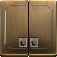 SCHNEIDER ELECTRIC Клавиша для двухклавишного выключателя с окошком для светового индикатора античная латунь (MTN413543)