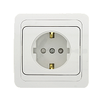 EKF Лондон Розетка с заземлением 16А белая с защитными шторками (EER16-028-100)