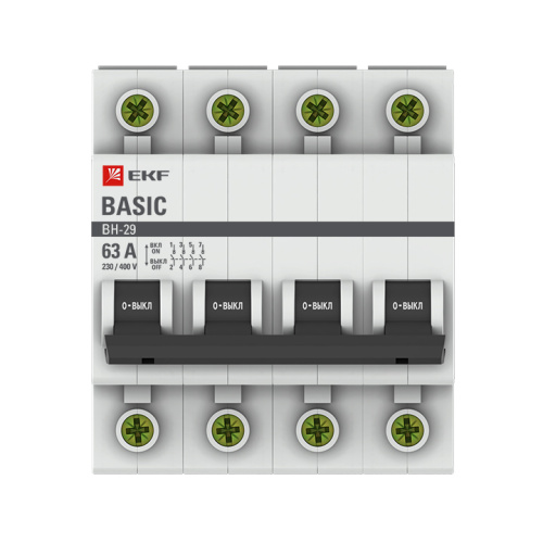 EKF Выключатель нагрузки 4P 63А ВН-29 Basic (SL29-4-63-bas) фото 2