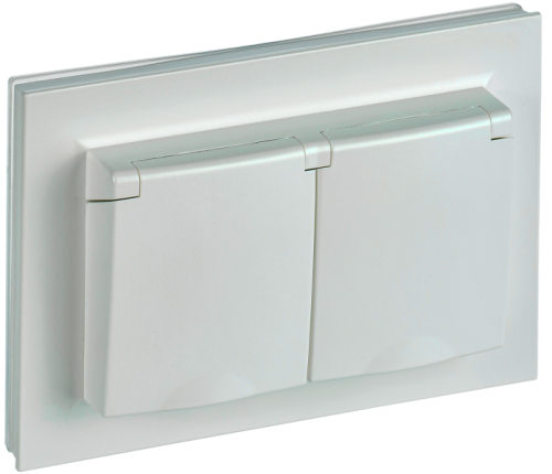 BRITE Розетка двойная с заземлением с защитными шторками и крышкой 16А в сборе IP44 жемчуг (BR-R26-16-44-K36-F) BRITE Розетка двойная с заземлением с защитными шторками и крышкой 16А в сборе IP44 жемчуг (BR-R26-16-44-K36-F)