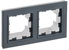 BRITE Рамка 2 поста IP44 РУ-2-БрГ-44 графит (BR-M22-44-K53)