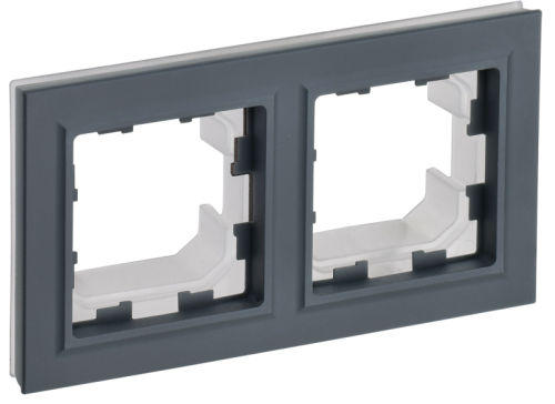 BRITE Рамка 2 поста IP44 РУ-2-БрГ-44 графит (BR-M22-44-K53)