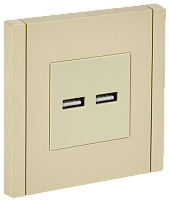 IEK FORTE&PIANO Розетка USB A+A 3,1А FP449 ваниль  (FP-U21-D31-K10)