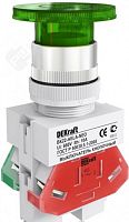 DEKRAFT Выключатель кнопочный ВK-22 AELA диам. 22мм грибовидный зеленый неон 220В (25029DEK)