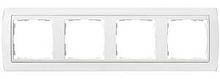 SIMON Рамка на 4 поста, S82, хром - белый (82644-63)