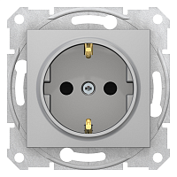SCHNEIDER ELECTRIC SEDNA Розетка 16А c з/к, со шторками, быстрозажимные клеммы, АЛЮМИНИЕВАЯ (SDN3001760)