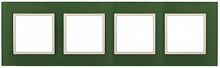 ЭРА Рамка на 4 поста, стекло,  Elegance, зелёный+сл.кость, 14-5104-27 (Б0034535)
