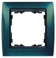 SIMON Рамка на 1 пост, S82, синий металлик - графит (82814-64)