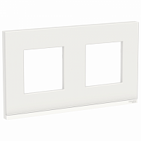 SCHNEIDER ELECTRIC Рамка UNICA PURE двухпостовая горизонтальная белое стекло/белый (NU600485)