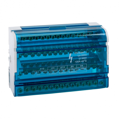 KEAZ Шина N нулевая на DIN-рейку в корпусе-4х15групп (143230)