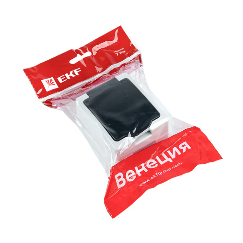 EKF Венеция Розетка 16А с заземлением с крышкой со шторками IP54 серый (EVR16-029-30-540) фото 2