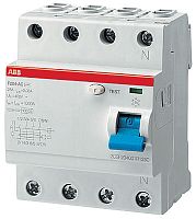 ABB Выключатель дифференциального тока  (УЗО) 4п 40А 300мА F204 A S  (F204 A S-40/0,3)  (2CSF204201R3400)