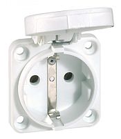 LEGRAND Розетка с заземлением 16А 2К+З 230В IP44 синяя 50х50 со шторками немецкий стандарт (057675 )