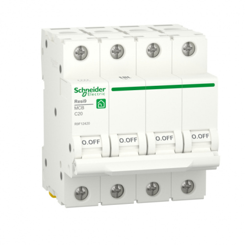 SCHNEIDER ELECTRIC RESI9 Выключатель автоматический С 20А 4P 6000A (R9F12420)
