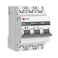 EKF Выключатель автоматический трехполюсный 1А С ВА47-63 4.5кА PROxima (mcb4763-3-01C-pro)