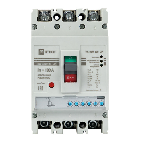EKF Выключатель автоматический ВА-99М 100/100А 3P 50кА с электронным расцепителем PROxima (mccb99-100-100me) фото 3 EKF Выключатель автоматический ВА-99М 100/100А 3P 50кА с электронным расцепителем PROxima (mccb99-100-100me) фото 3