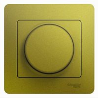 SCHNEIDER ELECTRIC GLOSSA Диммер поворотно нажимной,LED, RC, 630Вт  фисташковый (GSL001037)