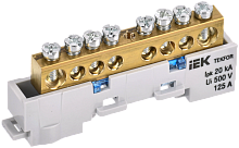 IEK TEKFOR Шина N ноль неизолированная на универсальном держателе 8х12-8-С  (TF-NN20-08-DL-K07)