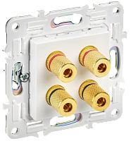 IEK SKANDY Аудиорозетка 4-местная SK-A01W арктический белый  (SK-S40-K01)