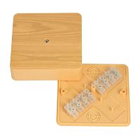 EKF Коробка разветвительная КМР-030-032кг 100х100х25 с клеммником светлое дерево PROxima (plc-kmr-030-032kg-s)