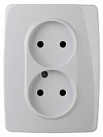 ЭРА Розетка 2X2P, 16А-250В, б.л., , белый, 12-2007-01 (Б0038810)
