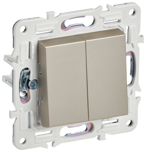 IEK SKANDY Выключатель 2-клавишный проходной 10А SK-V05Sh шампань (SK-V22-0-10-K37) IEK SKANDY Выключатель 2-клавишный проходной 10А SK-V05Sh шампань (SK-V22-0-10-K37)