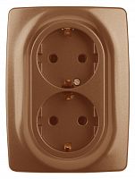 ЭРА Розетка 2X2P+E Schuko, 16A-250В, , медь, 12-2106-14 (Б0031236)