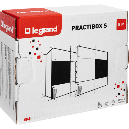LEGRAND Practibox S Пластиковый щиток встраиваемый 1X8 Белая дверь (134548) фото 5