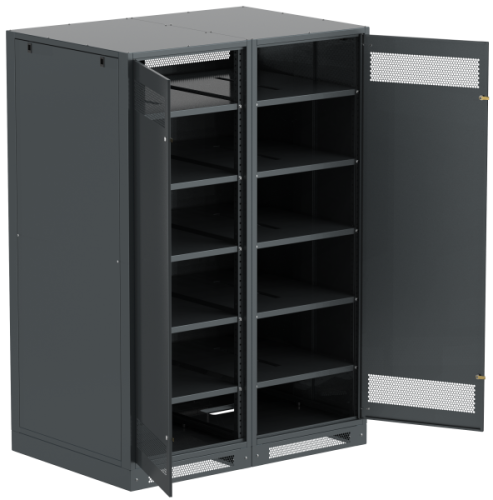 IEK Шкаф LINEA B (пустой) 2000х1400х950мм двустворчатая металлическая дверь черный (LB05-20H49-2M)