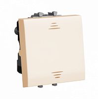 DKC Выключатель двухполюсный одноклавишный модульный, ''Avanti'', ''Ванильная дымка'', 2 модуля (4405222)