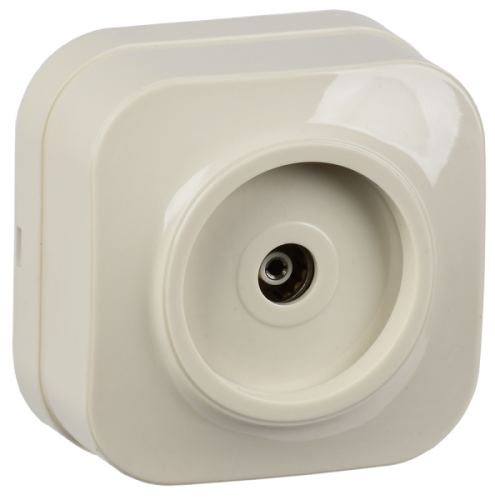 IEK GLORY Розетка одноместная наружная телевизионная кремовая (EAH10-K33)