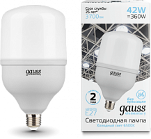 GAUSS Лампа светодиодная LED 42Вт T120 E27 3700lm 180-240V 6500K Elementary  (63234)