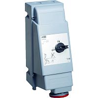 ABB Розетка на поверхн с выключателем и блокировкой 63A 2P+E IP44  (263 MVS6)  (2CMA162328R1000)