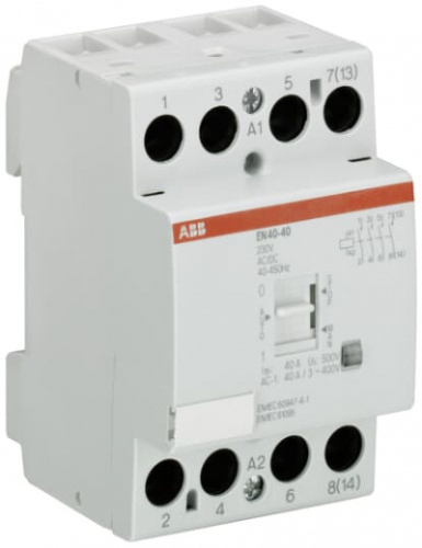 ABB Модульный контактор с ручным управлением EN40-30  (24А AC1) катушка 230 AC/DC (GHE3421501R0006)