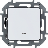 LEGRAND INSPIRIA Выключатель одноклавишный с подсветкой/индикацией   для скрытого монтажа, цвет &quot;Белый&quot;, номинальный ток 10 А, напряжение ~250 В (673610)