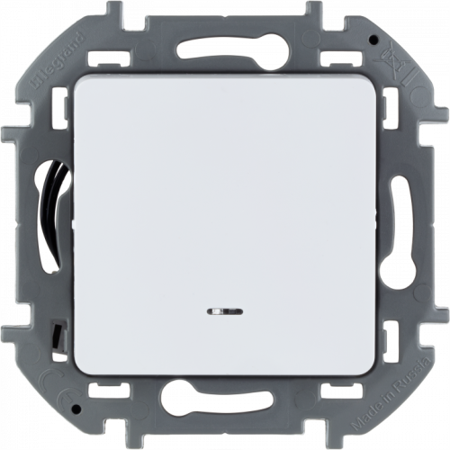 LEGRAND INSPIRIA Выключатель одноклавишный с подсветкой/индикацией   для скрытого монтажа, цвет &quot;Белый&quot;, номинальный ток 10 А, напряжение ~250 В (673610)