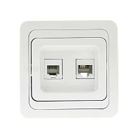 EKF Лондон Розетка RJ45+Phone белая (EEK00-135-10)
