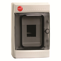 DKC Щит распределительный навесной ЩРн-П-4 IP65 пластиковый прозрачная дверь серый (85604)