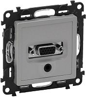 LEGRAND Valena LIFE. Розетка HDMI с предварительно подключенным разьемом. С лицевой панелью. Цвет Алюминий (753375 )