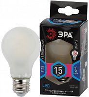 ЭРА Лампа светодиодная F-LED A60-15W-840-E27 frost   (филамент, груша мат., 15Вт, нейтр, Е27)  (10/100/15 (Б0046984)