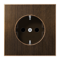 JUNG Штепсельная розетка SCHUKO одинарная, с заземлением, с шторками, 16A, 250В   (механизм + накладка, б (ME1520KIAT)