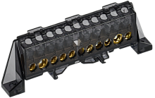 IEK TEKFOR Шина N ноль в комбинированном DIN-изоляторе Стойка 8х12-(5+5)-Ч  (TF-NN20-55-DP-K02)