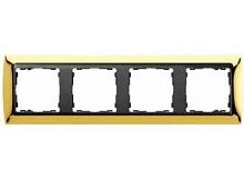 SIMON Рамка на 4 поста, S82, золото - графит (82844-66)