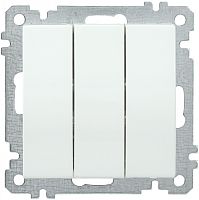 IEK ВС10-3-0-Б Выключатель трехклавишный 10А BOLERO белый IEK  (EVB30-K01-10-1)