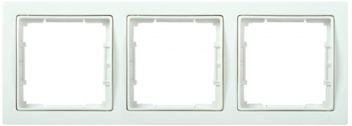 IEK РУ-3-ББ Рамка трехместная квадратная BOLERO Q1 белый IEK  (EMB32-K01-Q1)