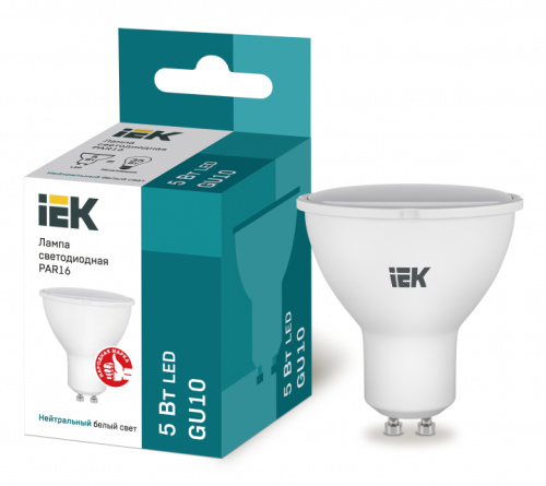 IEK Лампа светодиодная LED 5вт 230в GU10 белый ECO (LLE-PAR16-5-230-40-GU10)