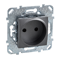 SCHNEIDER ELECTRIC UNICAtop Розетка без заземления со шторками в рамку черная (MGU5.033.12ZD)