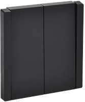 IEK FORTE&PIANO Выключатель 2-клавишный перекрестный 10А FP109 черный  (FP-V23-0-10-1-K02)