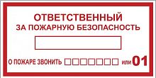 EKF Знак ''Ответственный за пожарную безопасность'' 150х300 мм, пластик ГОСТ Р 12.4.026-2001 (pn-f-20)