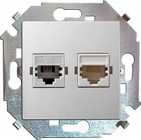 SIMON  Розетка телефонная + компьютерная RJ11+RJ45 категория 5е белый (1591590-030)